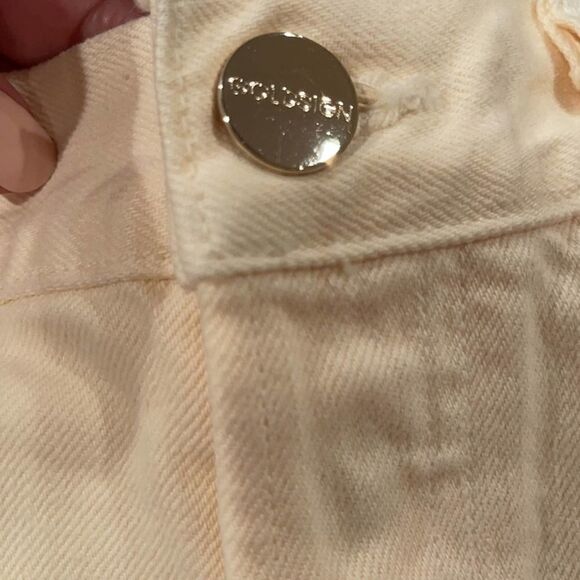 Goldsign Low Slung Straight Blonde Cigarette Cotton Neutral Jeans Midrise Sz 27 - Picture 11 of 13